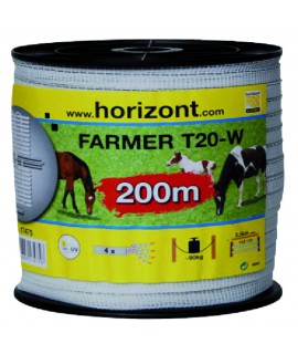 RUBAN FARMER T20-W 20MM BLANC 4 INOX 200M