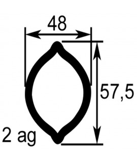 TUBE PROFIL (2AG) LG.960 EXT.48X57,5X3,5
